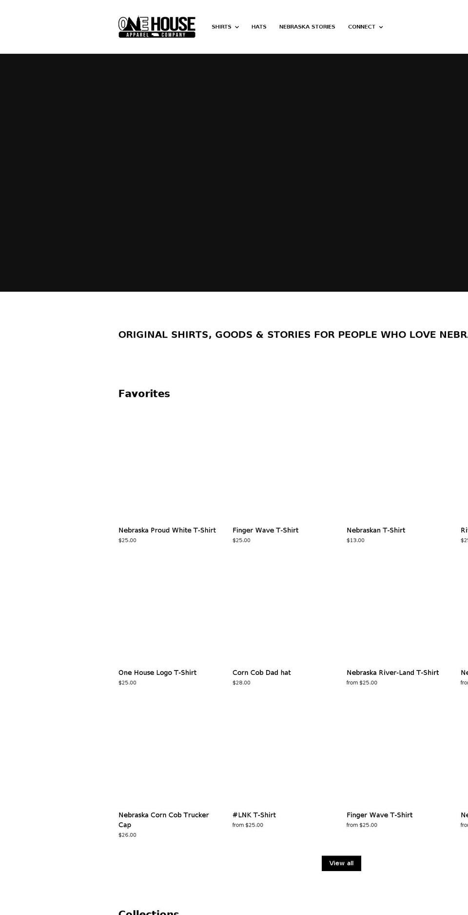onehouseapparel.com — Shopify storefront screenshot