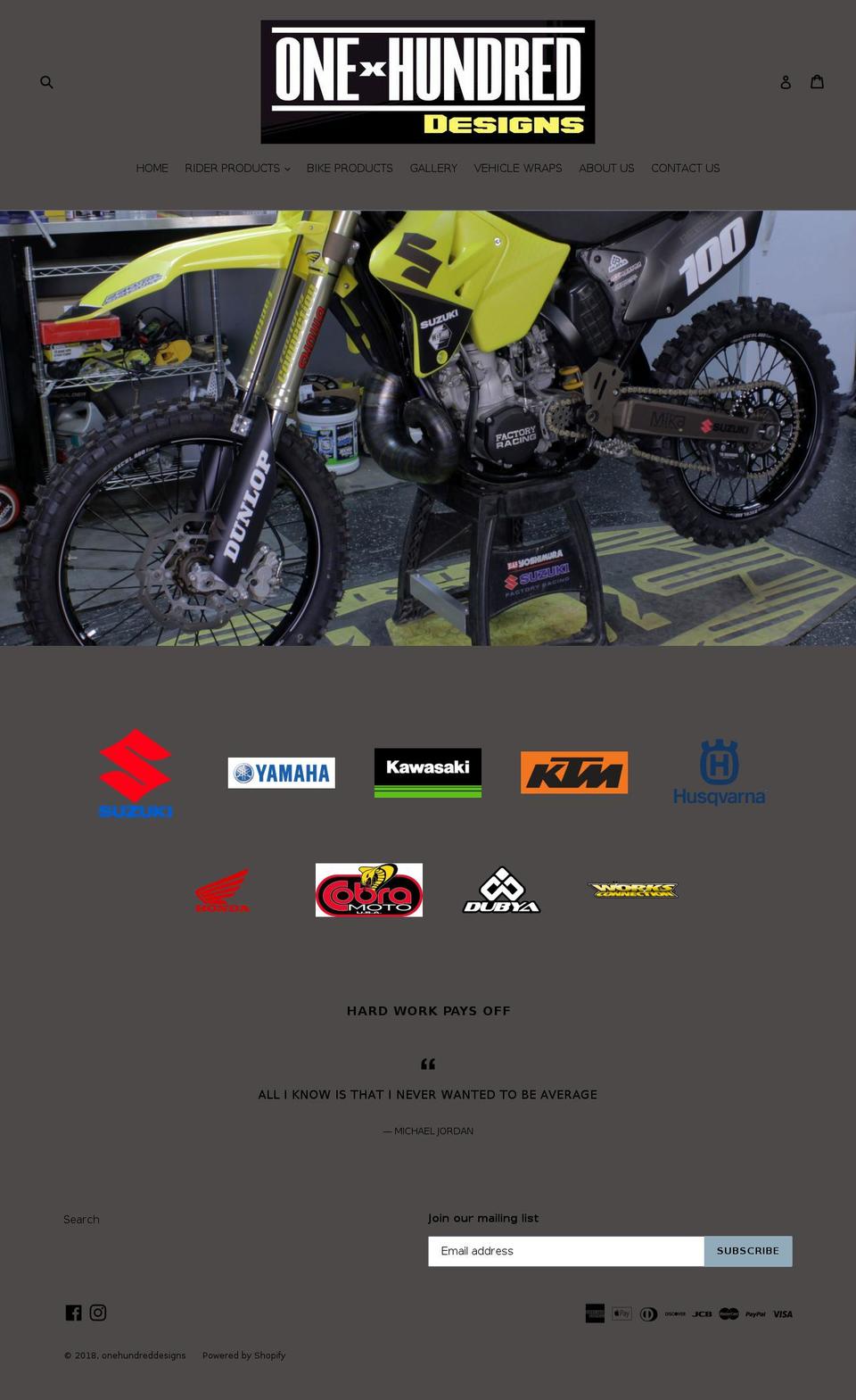 onehundreddesigns.com — Shopify storefront screenshot