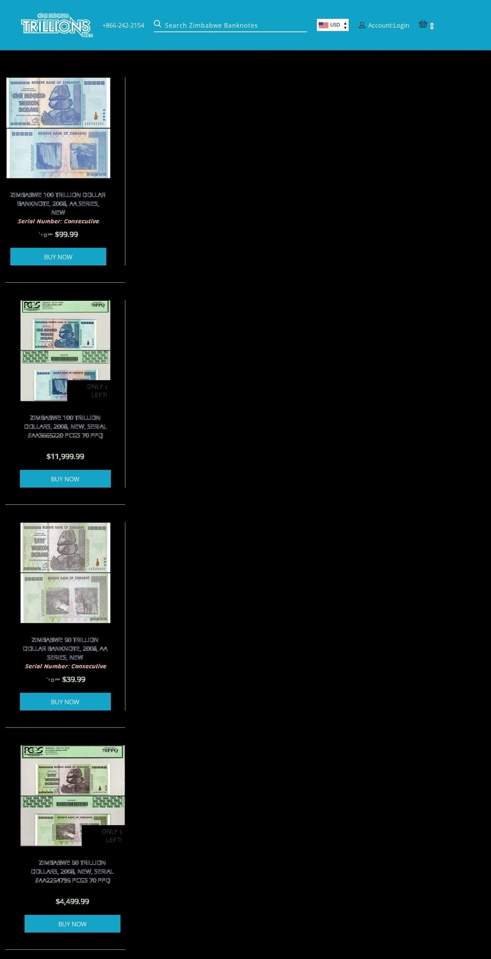 onehundredtrillion.com shopify website screenshot