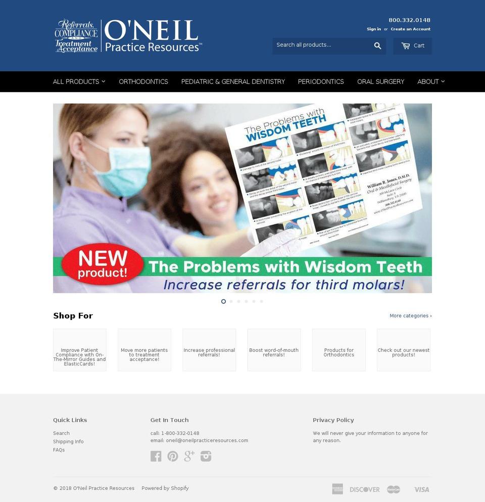 oneilandassoc.com shopify website screenshot