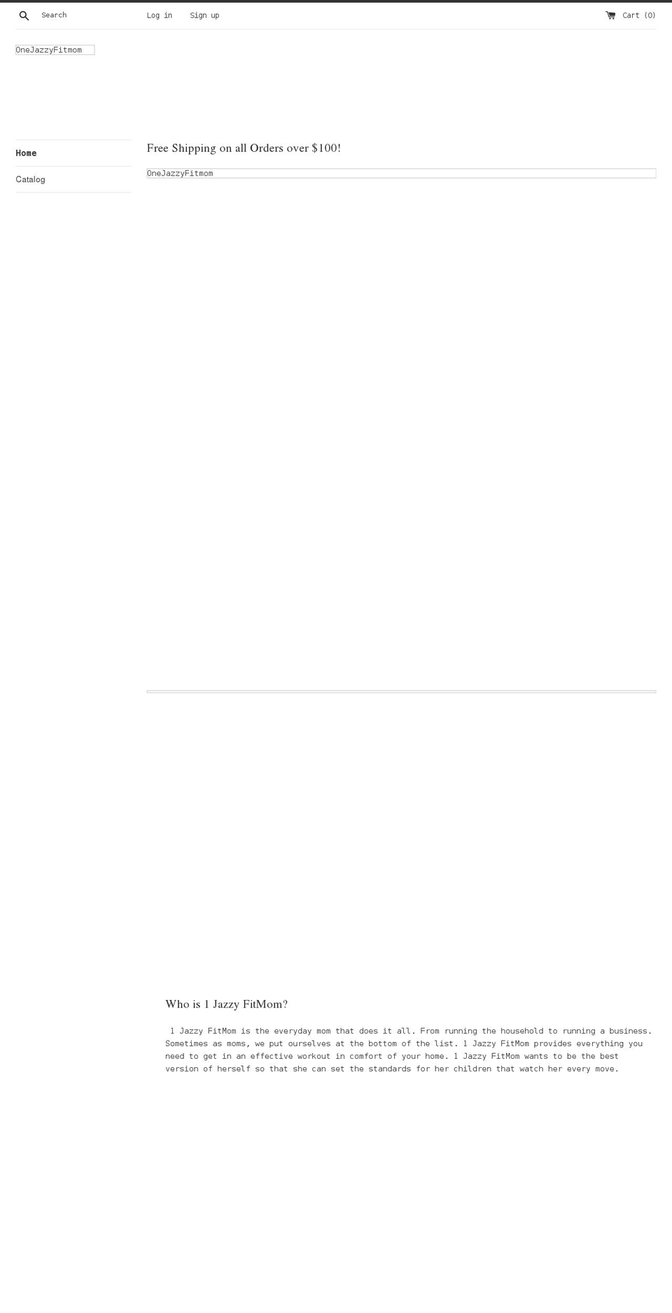 onejazzyfitmom.com shopify website screenshot