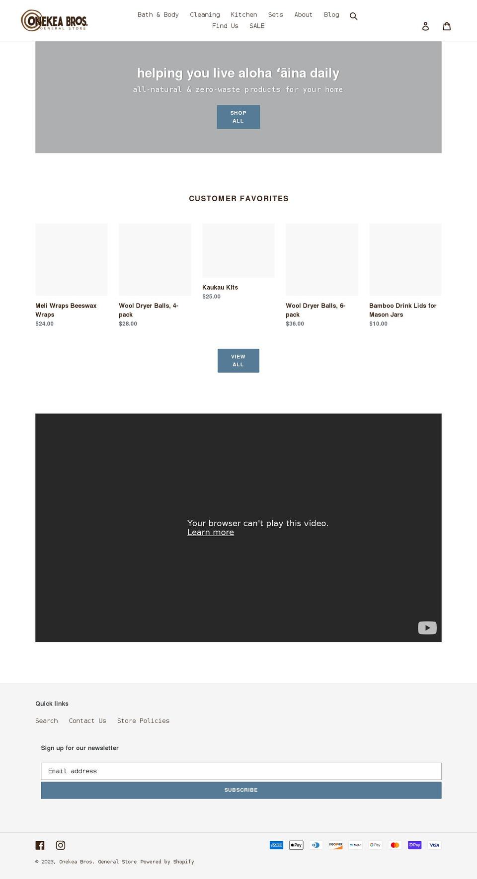 onekeabros.com shopify website screenshot