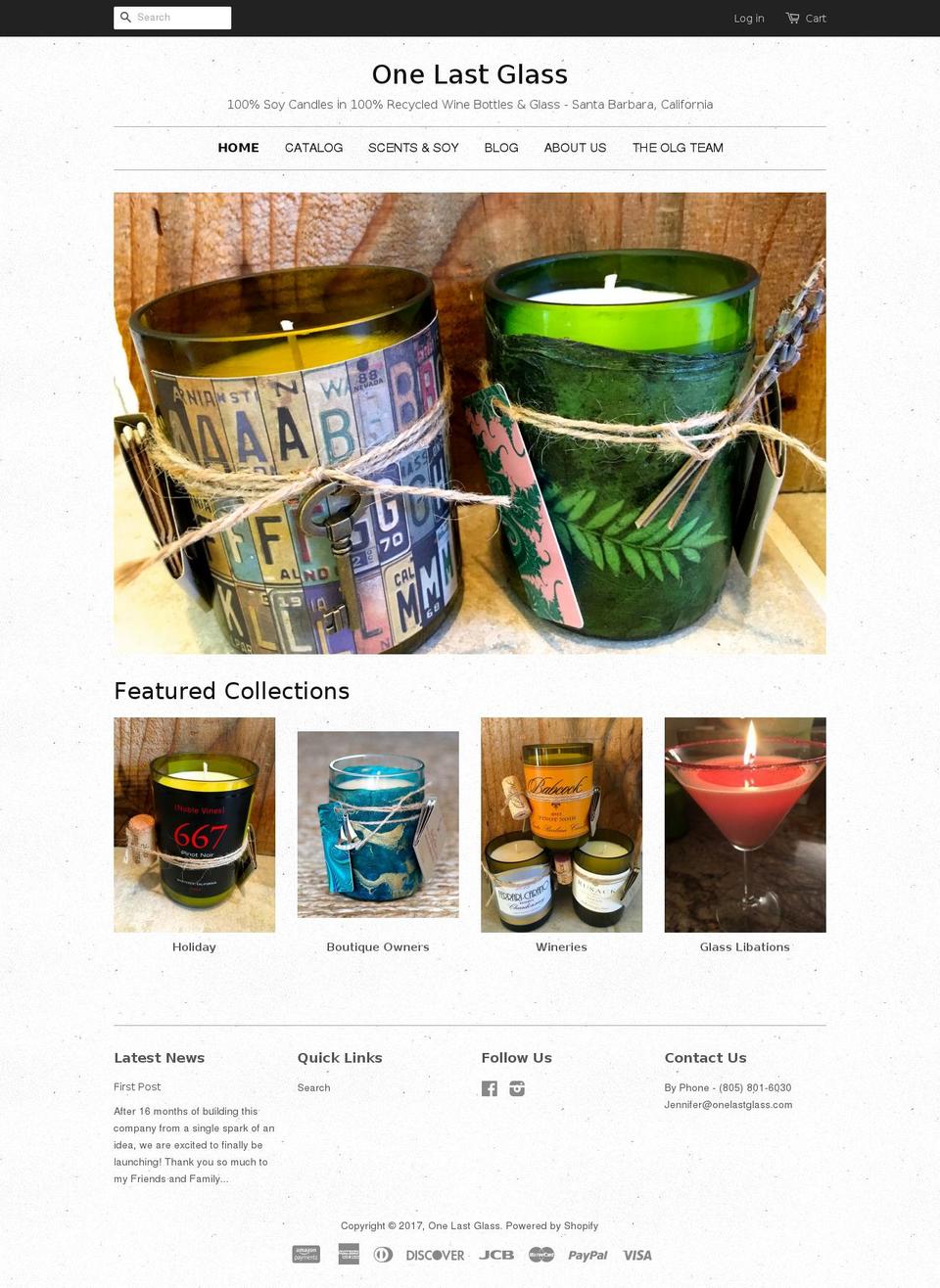 onelastglass.com shopify website screenshot