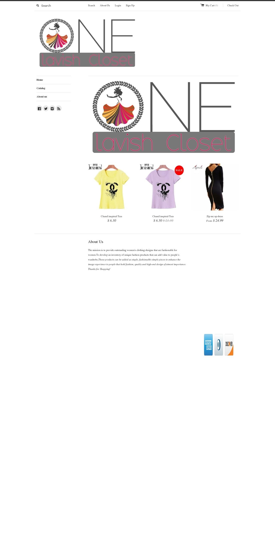 onelavishcloset.com shopify website screenshot