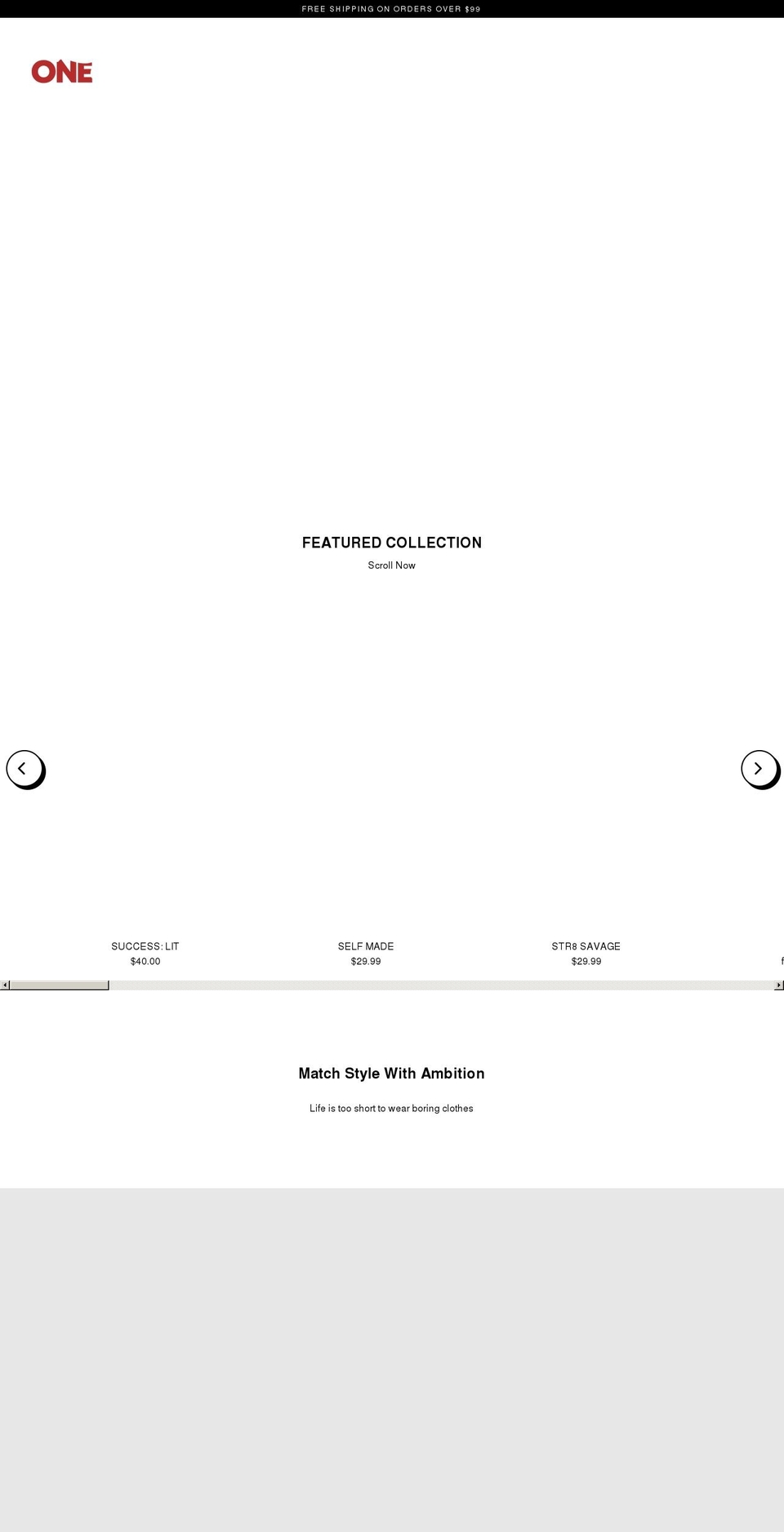 onelifeclothing.net shopify website screenshot