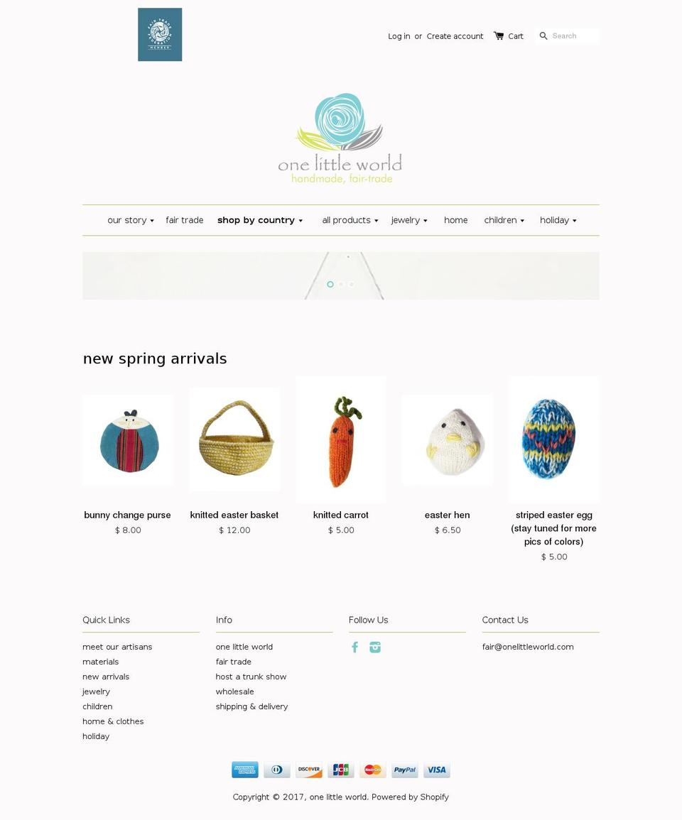 onelittleworld.org shopify website screenshot