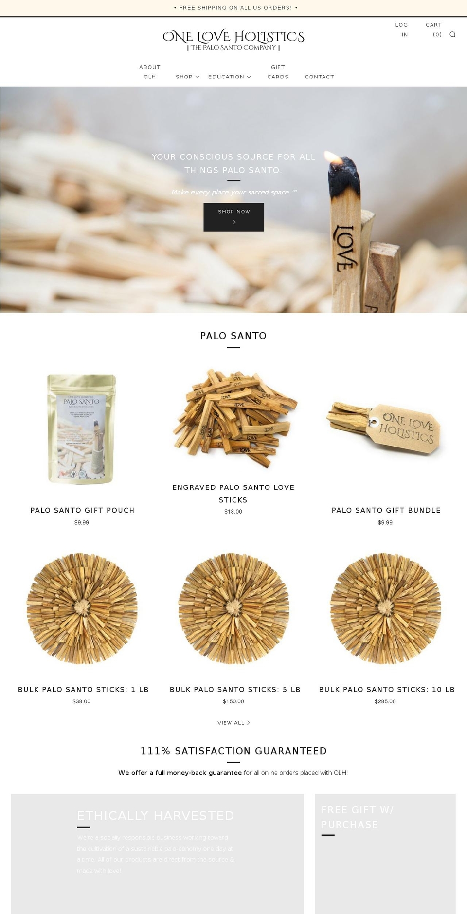 oneloveholistics.com shopify website screenshot