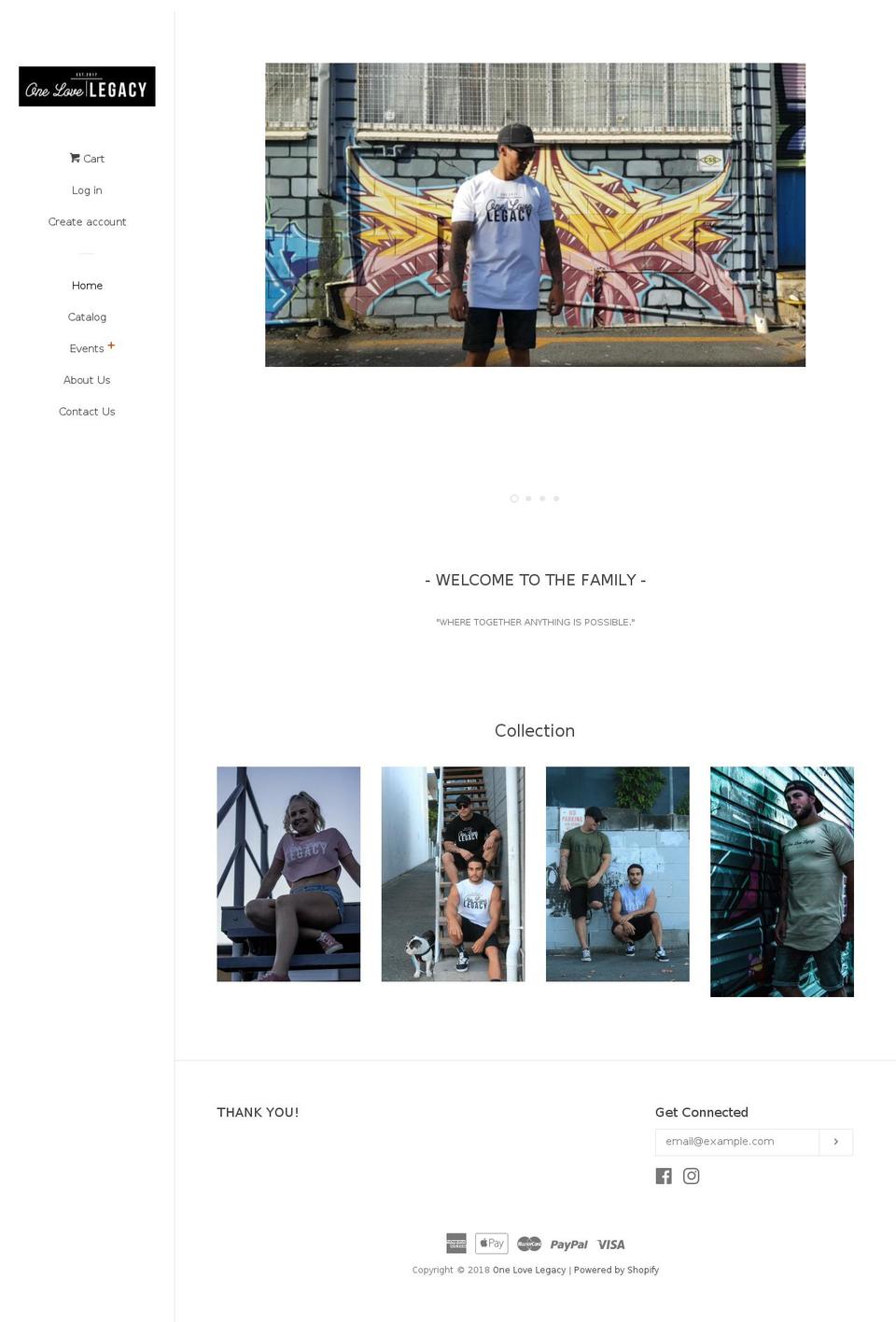 onelovelegacy.com — Shopify storefront screenshot