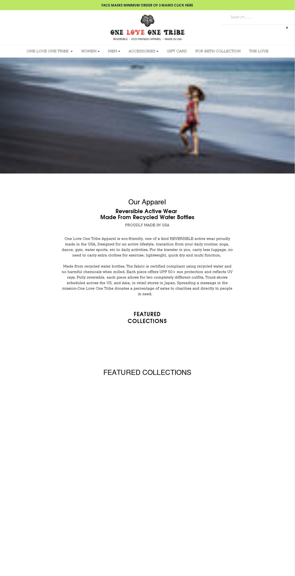 oneloveonetribe.com shopify website screenshot