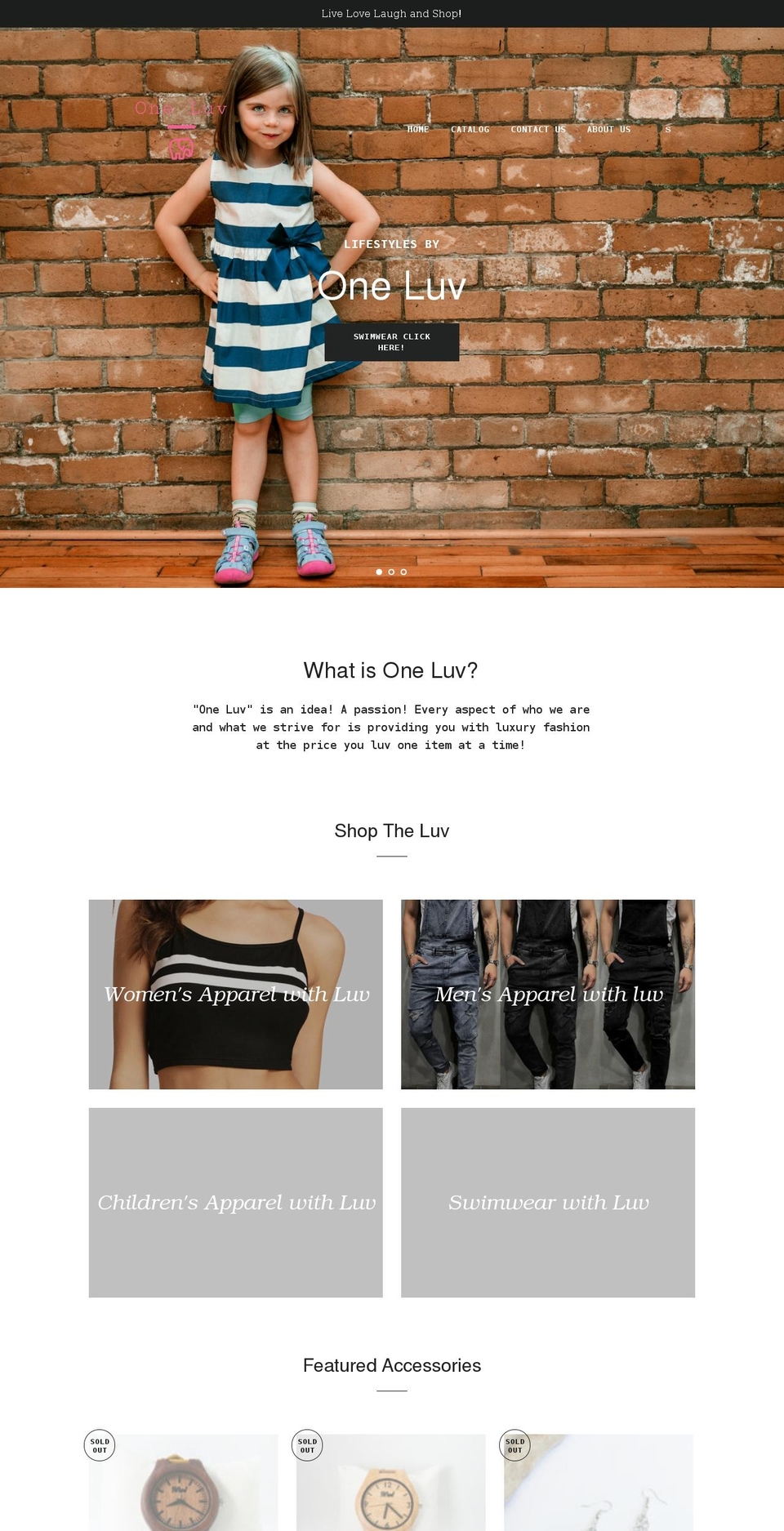 oneluv.shop shopify website screenshot