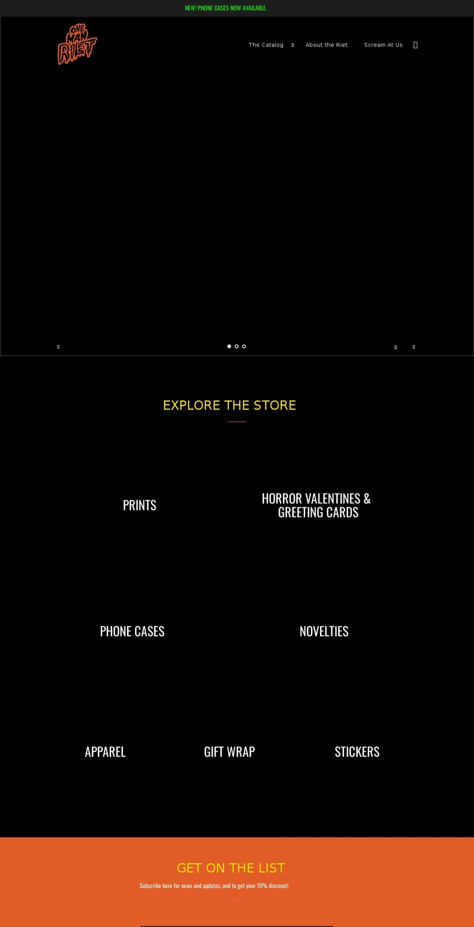 onemanriet.com shopify website screenshot