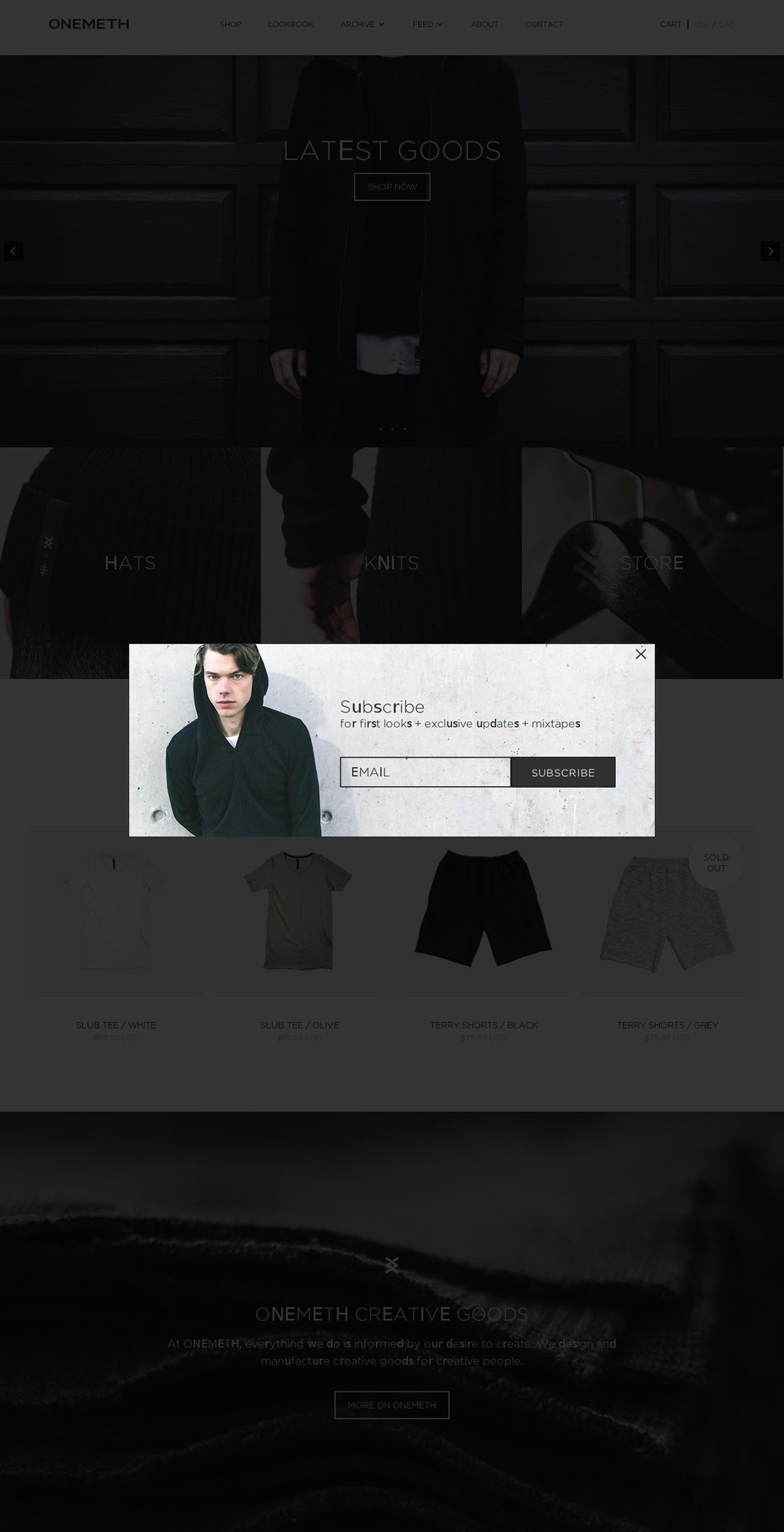 onemeth.com shopify website screenshot