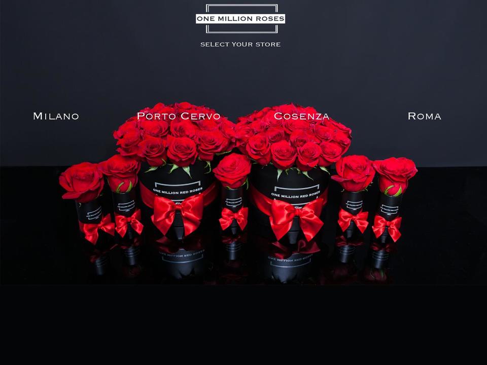 onemillionroses.it shopify website screenshot