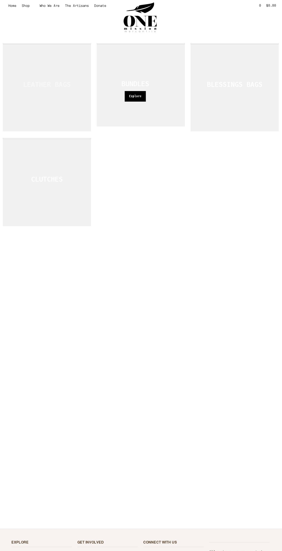 onemissionmercantile.com shopify website screenshot