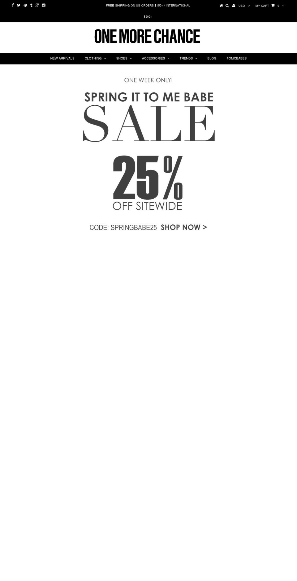 onemorechanceboutique.com shopify website screenshot