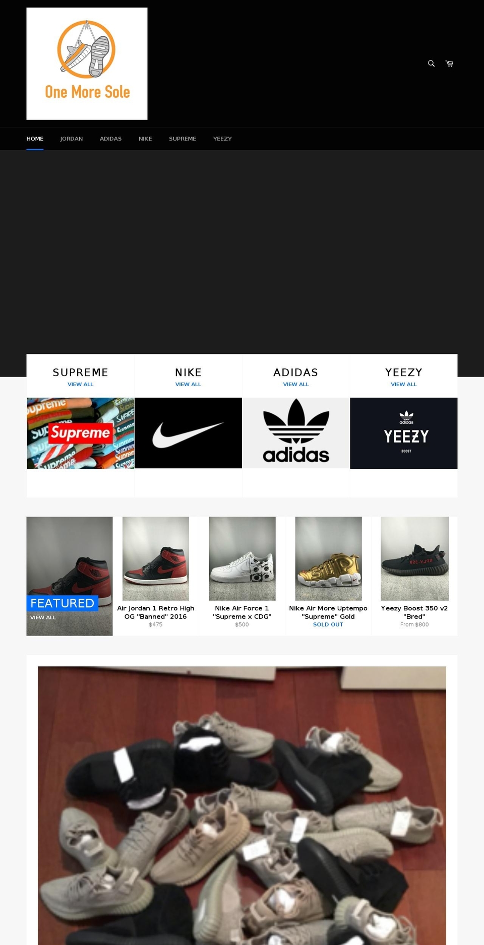 onemoresole.com — Shopify storefront screenshot