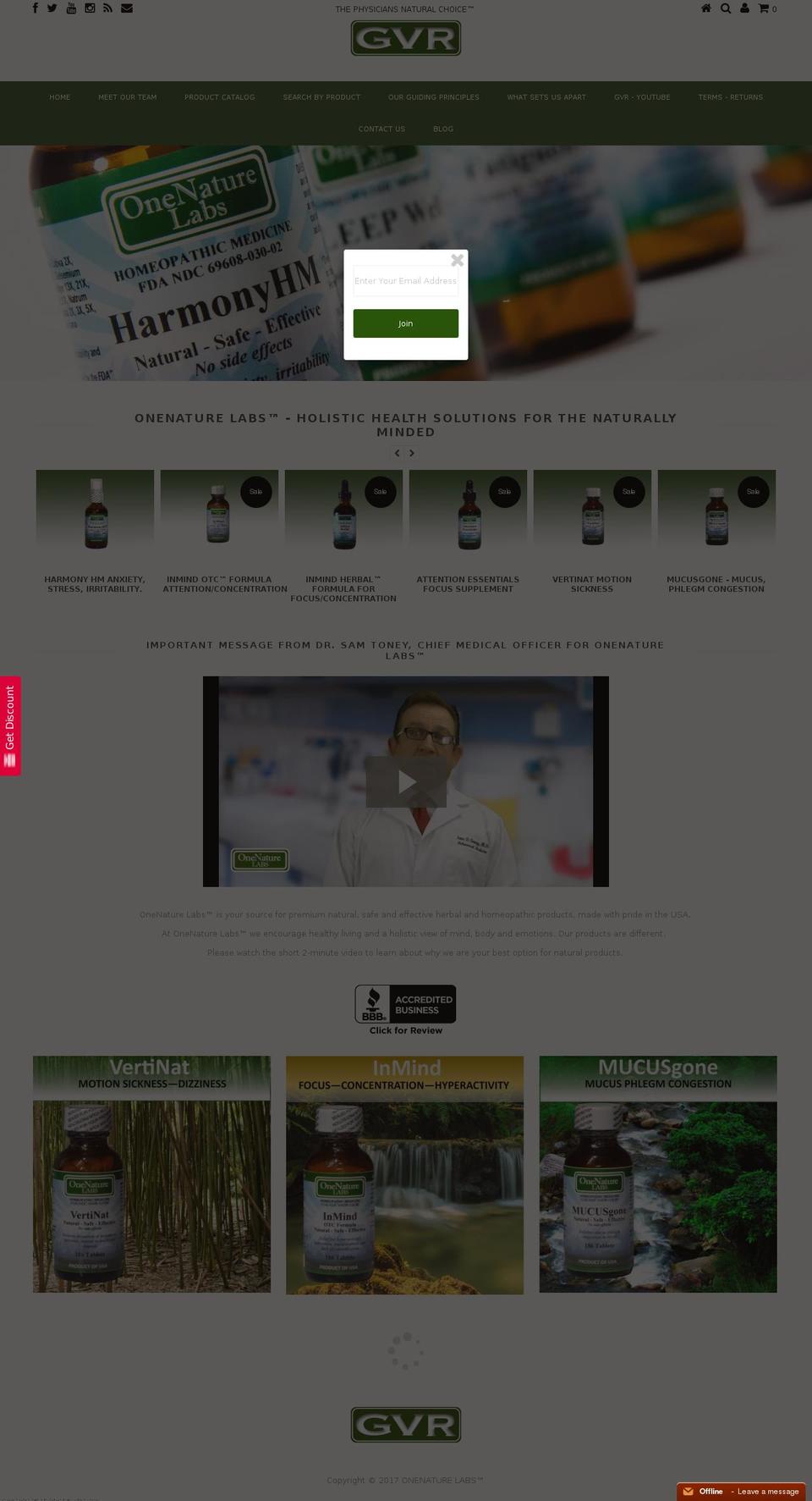 onenaturelabs.com shopify website screenshot