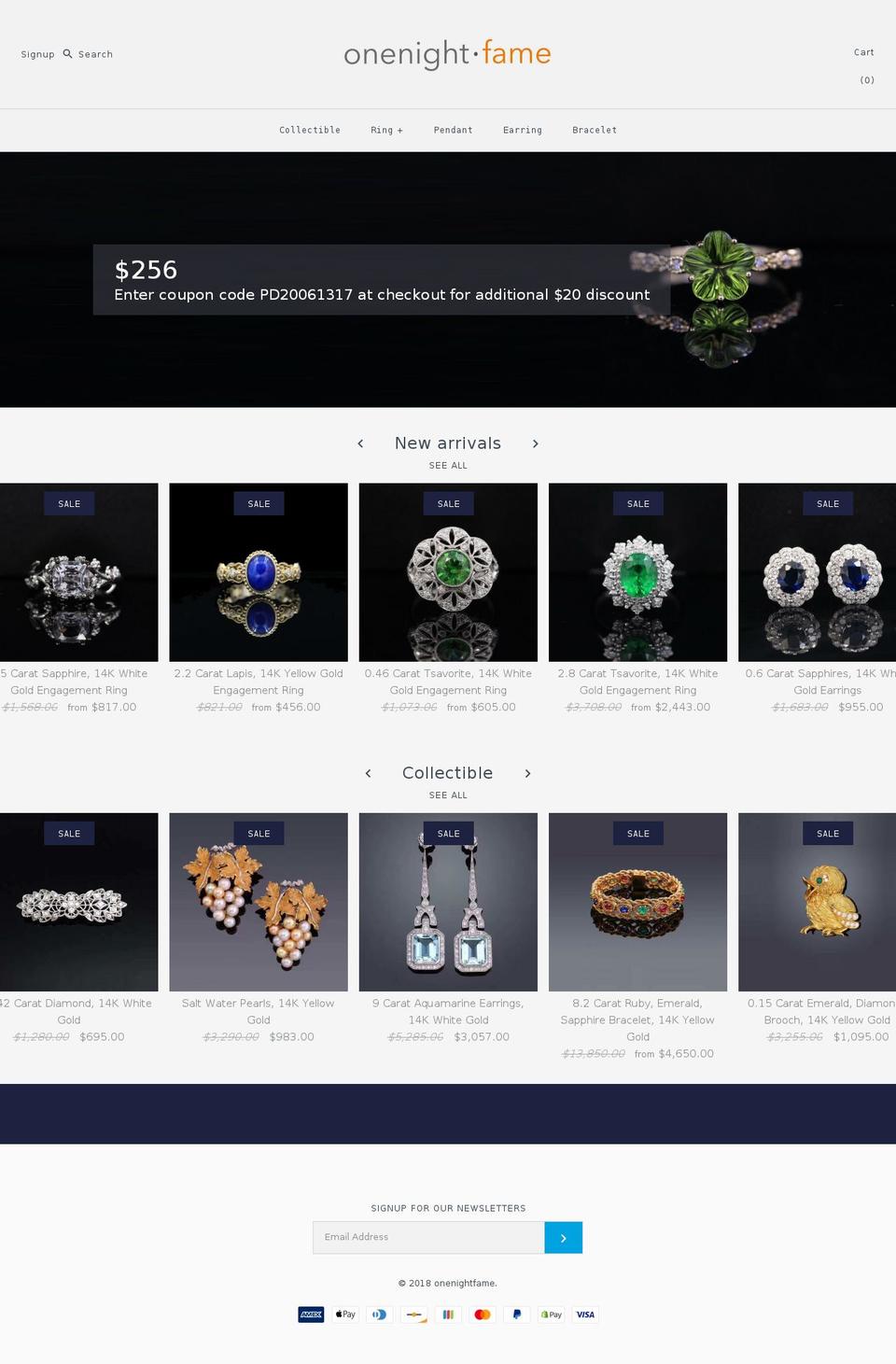 onenightfame.com — Shopify storefront screenshot