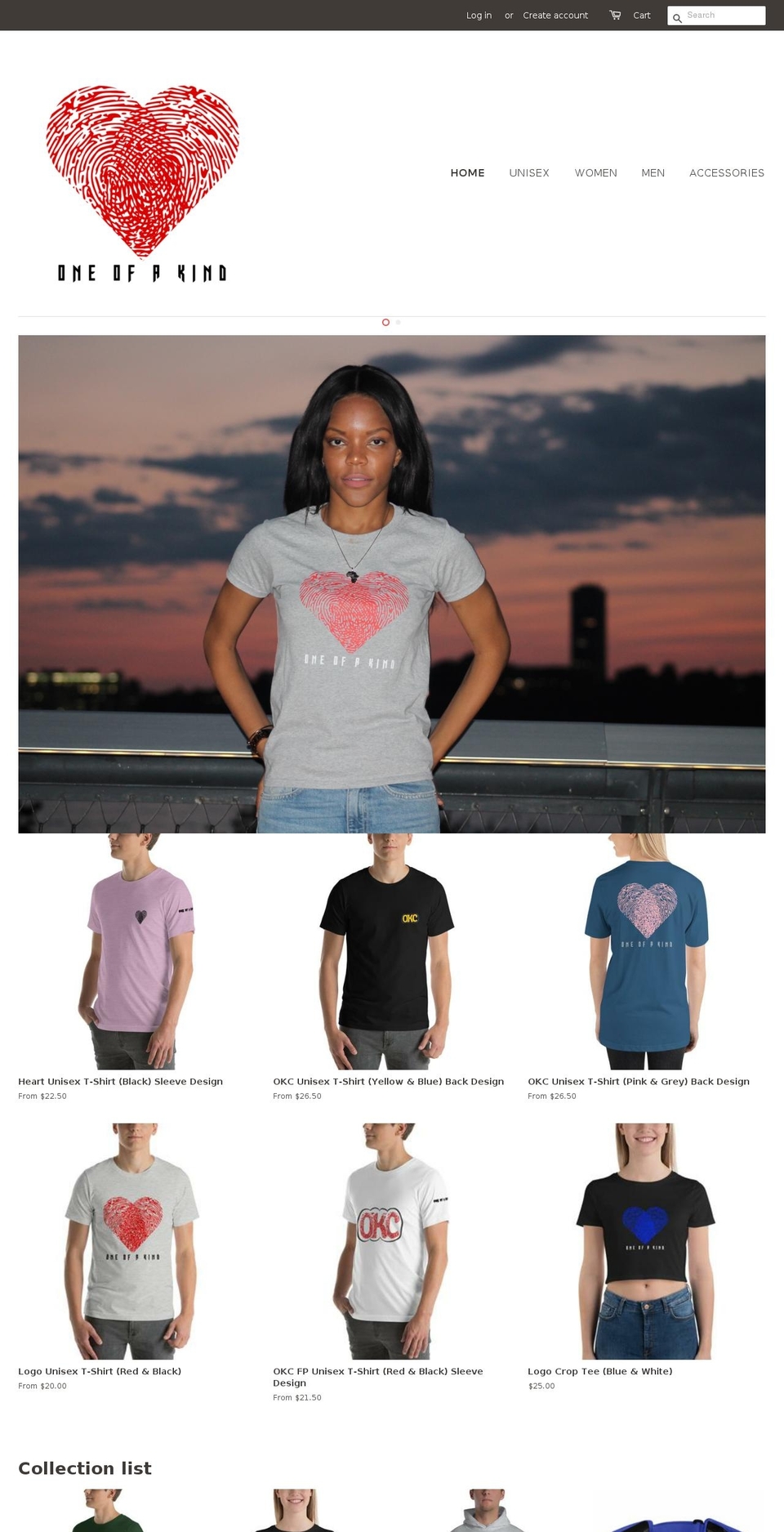 oneofakind-clothing.com — Shopify storefront screenshot