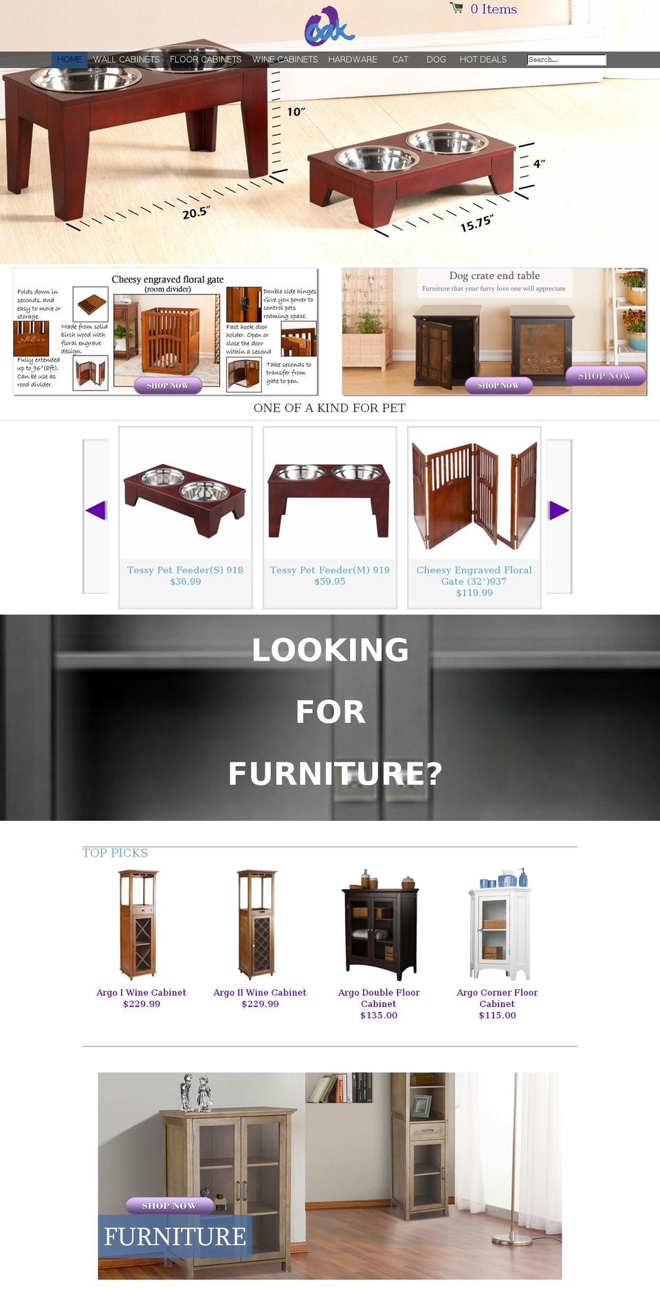 oneofakindforhome.com shopify website screenshot