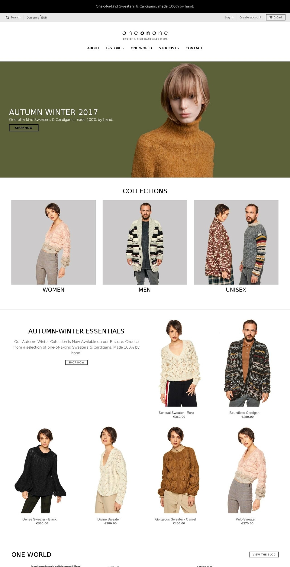 oneonone.clothing shopify website screenshot