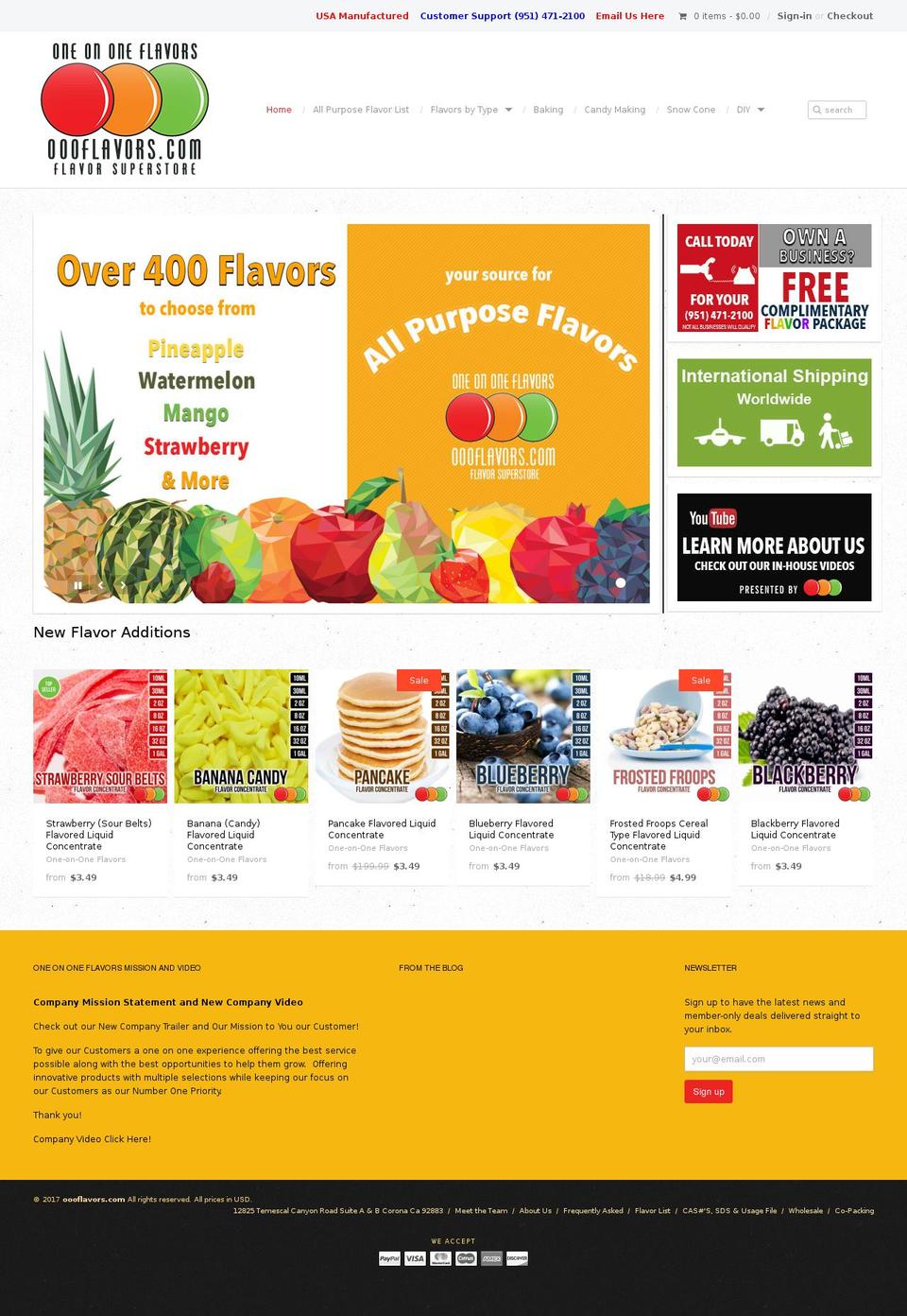 oneononeflavours.com shopify website screenshot