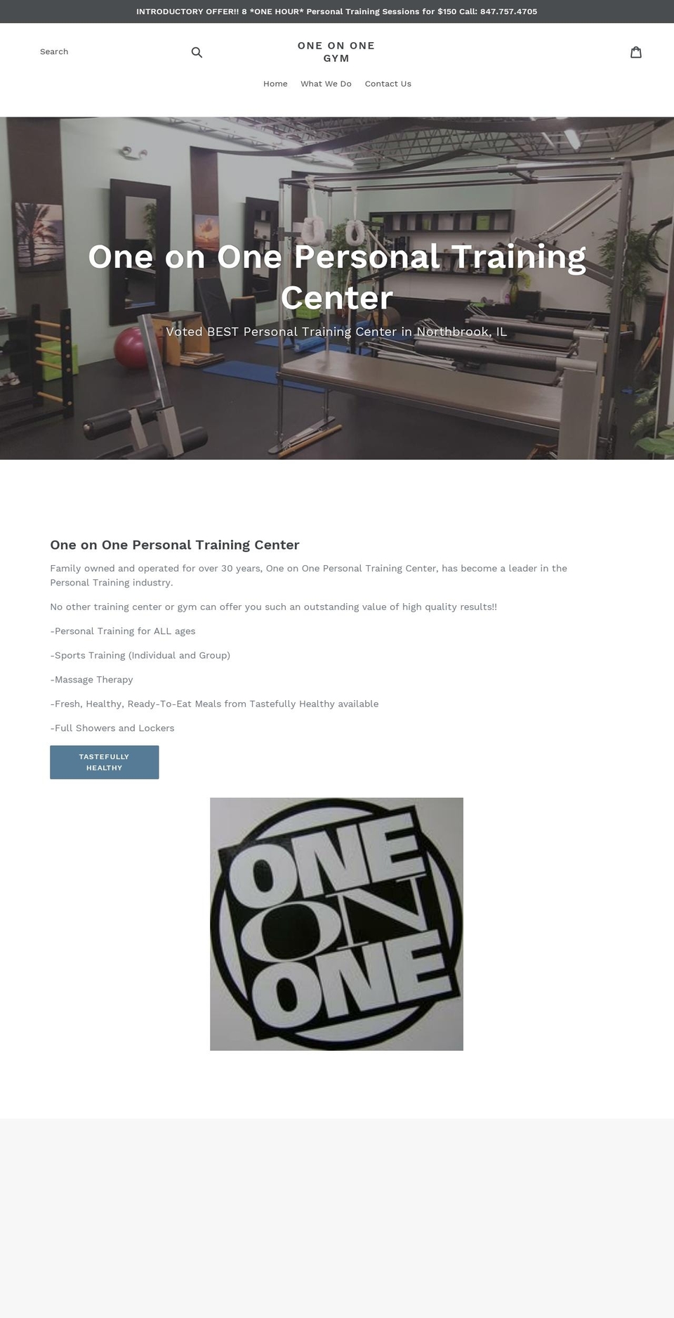 oneononegym.com shopify website screenshot