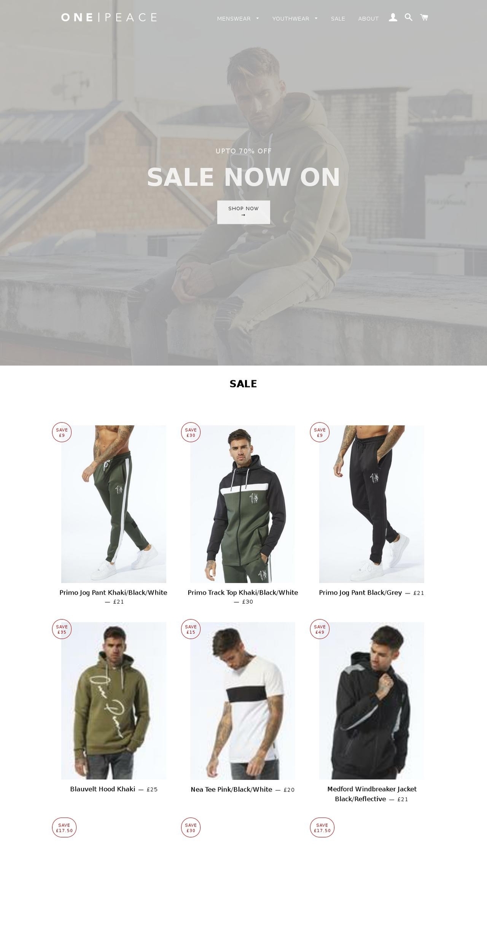 onepeaceclothing.com — Shopify storefront screenshot