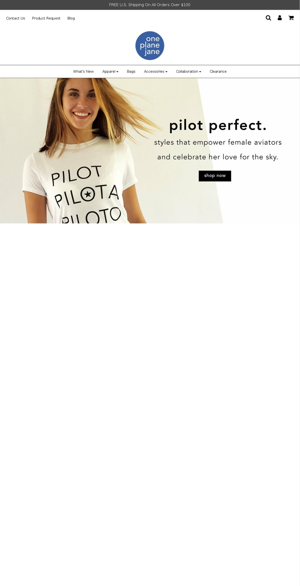 oneplanejane.com shopify website screenshot