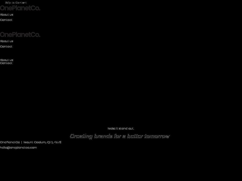 oneplanetco.com — Shopify storefront screenshot