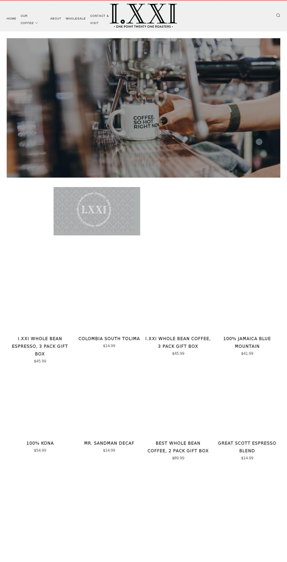 onepointtwentyone.com shopify website screenshot