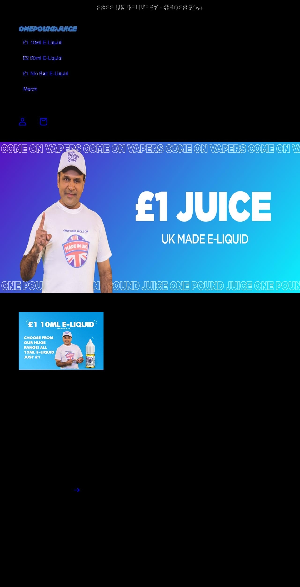 onepoundjuice.com shopify website screenshot