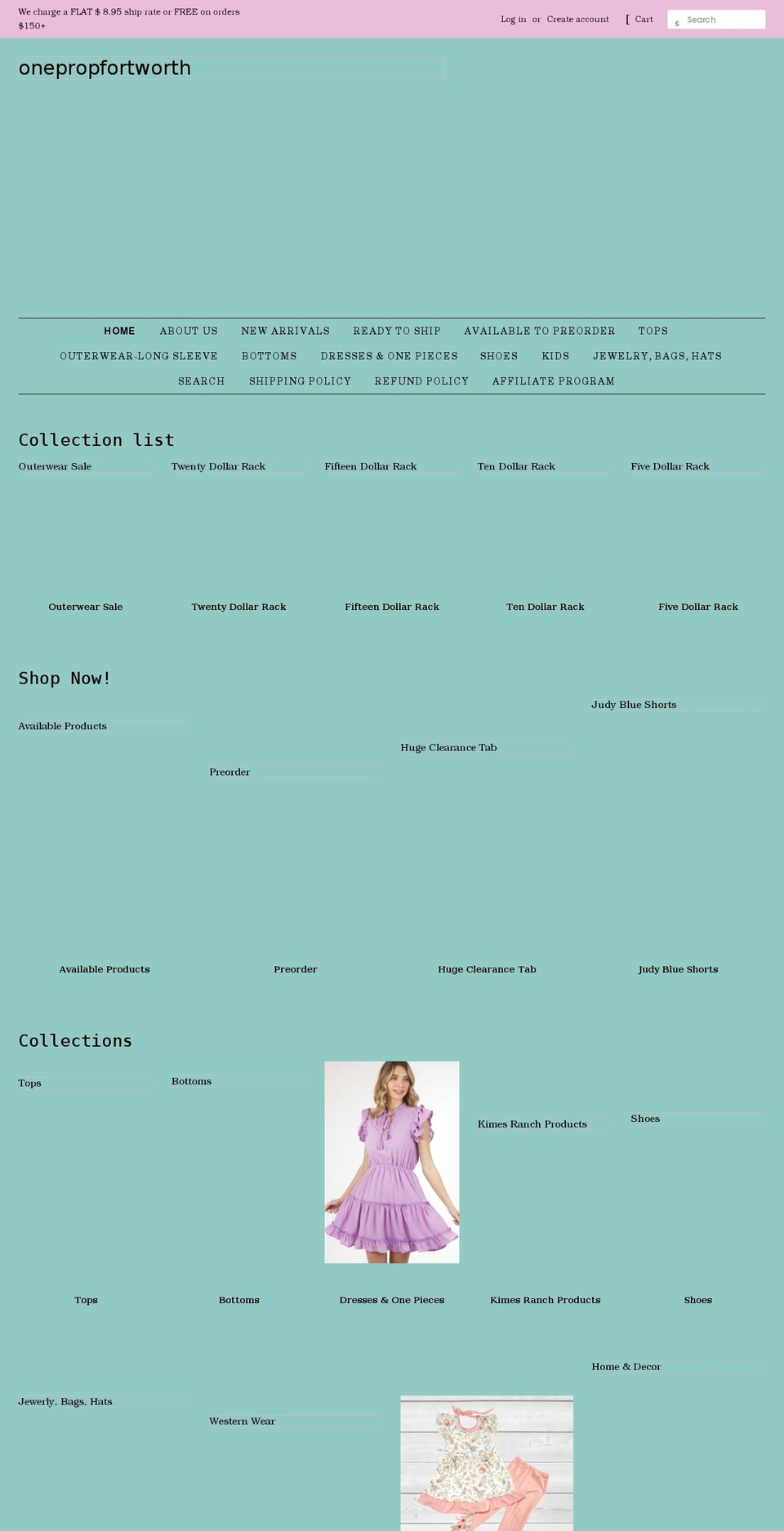 onepropfortworth.com shopify website screenshot