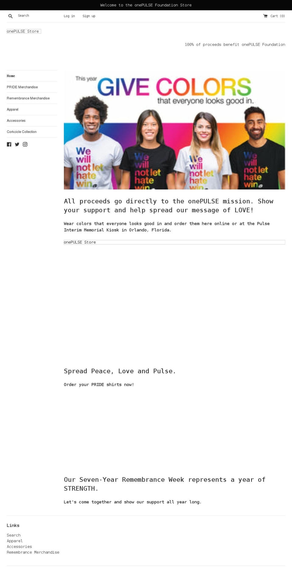 onepulsestore.com shopify website screenshot