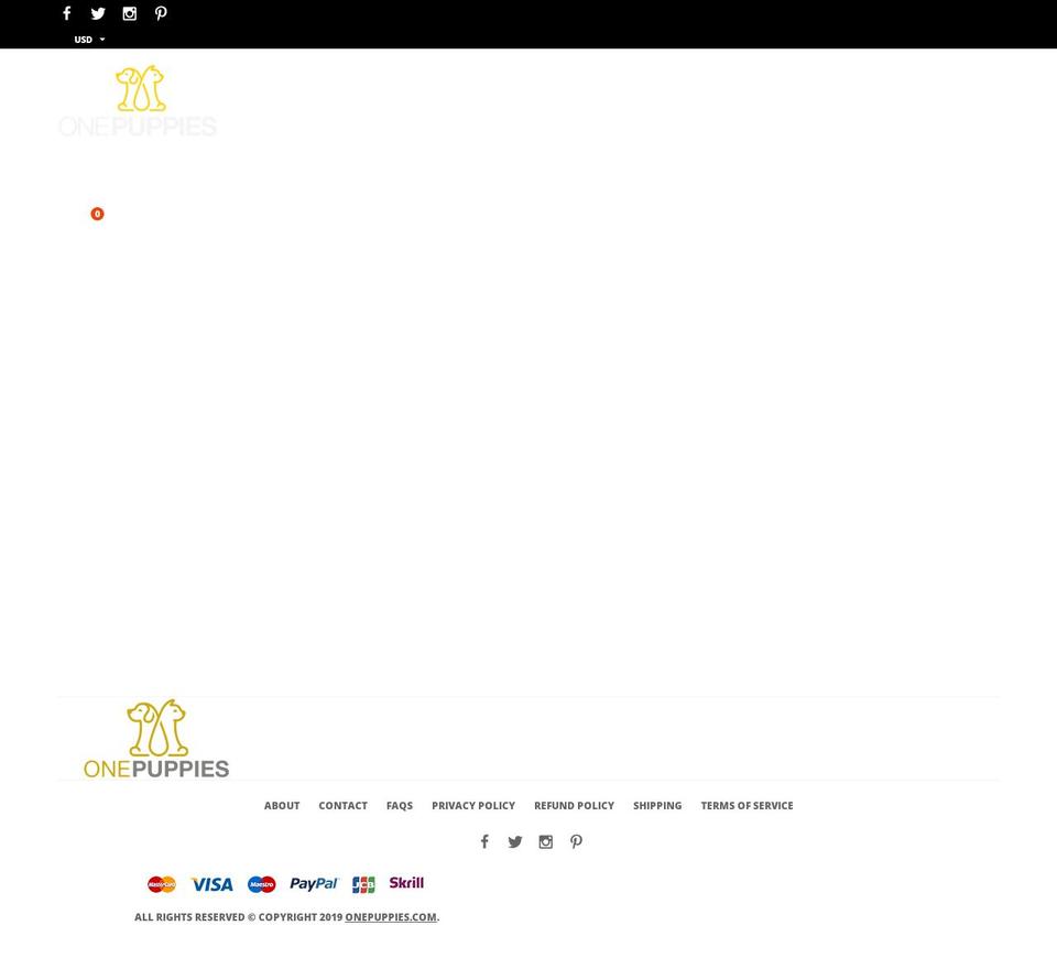 onepuppies.com shopify website screenshot