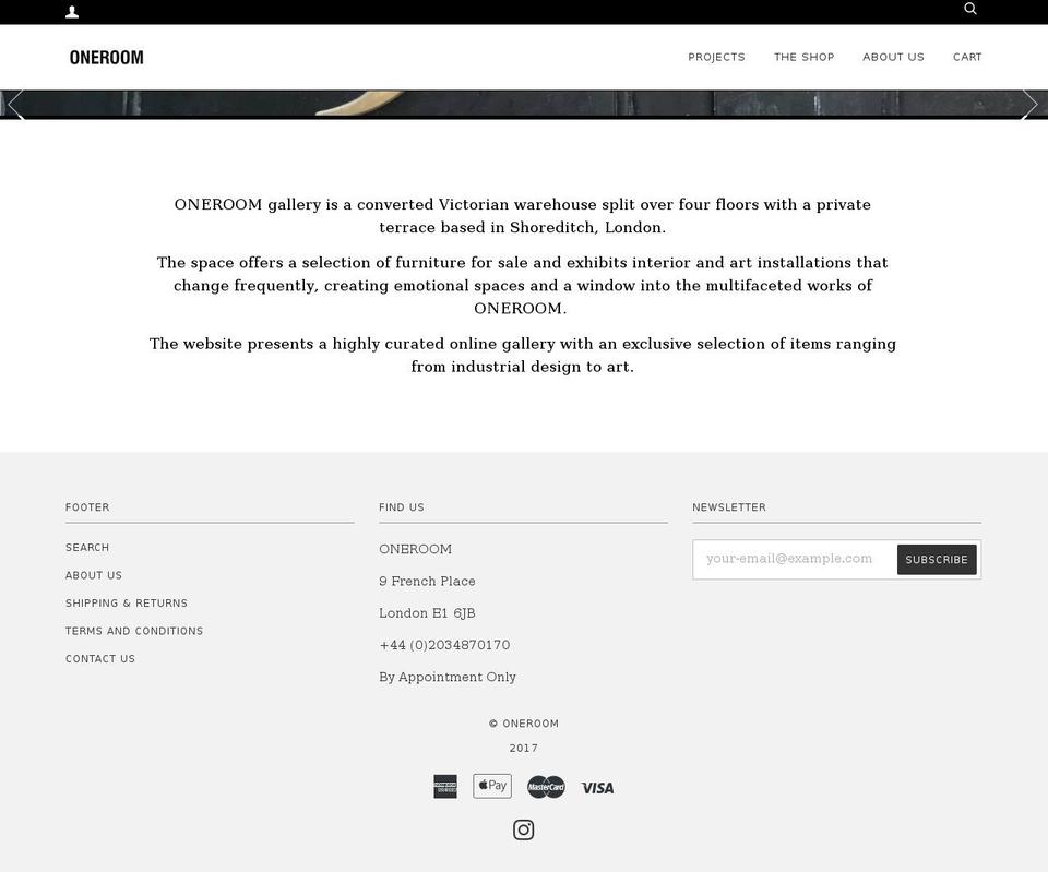 oneroom.eu shopify website screenshot