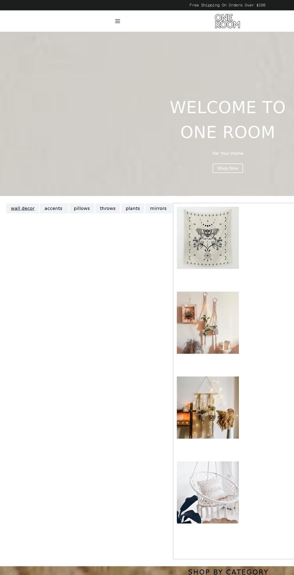 oneroomstore.com shopify website screenshot