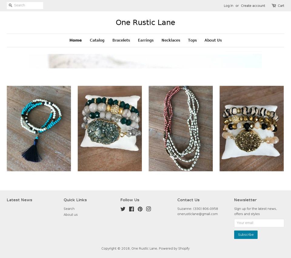 onerusticlane.com shopify website screenshot