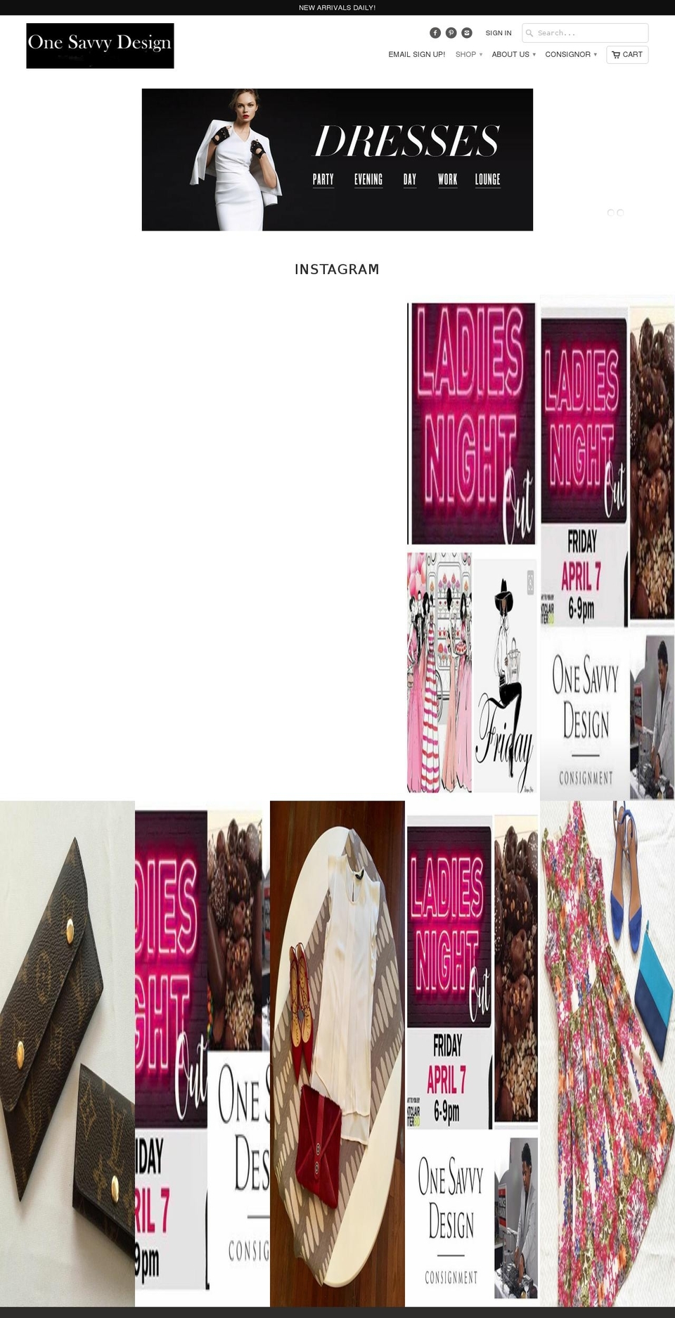 onesavvydesignconsignment.com shopify website screenshot