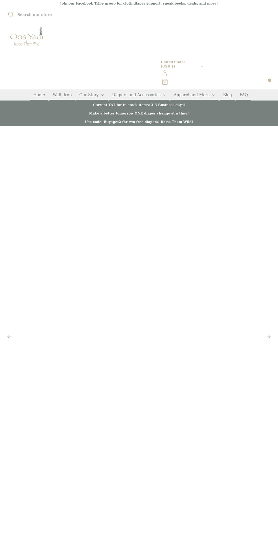 onesizepocketdiaper.com shopify website screenshot