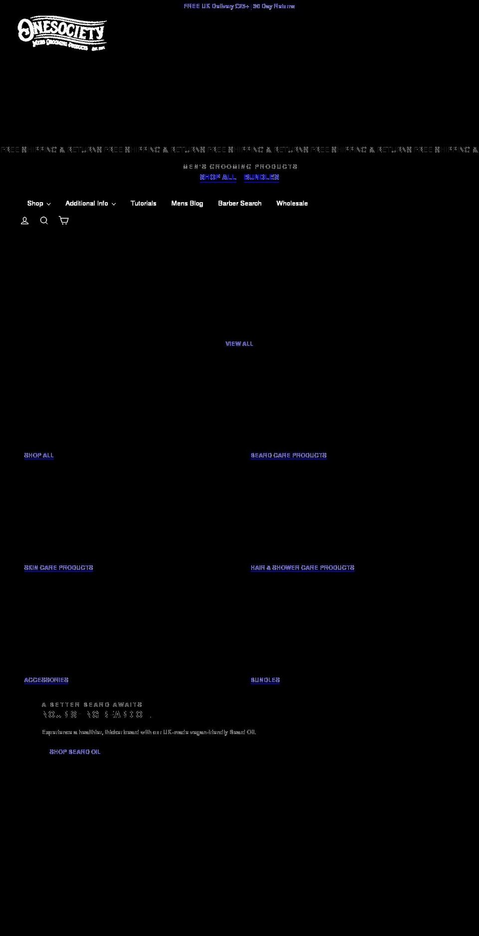onesociety.co.uk shopify website screenshot