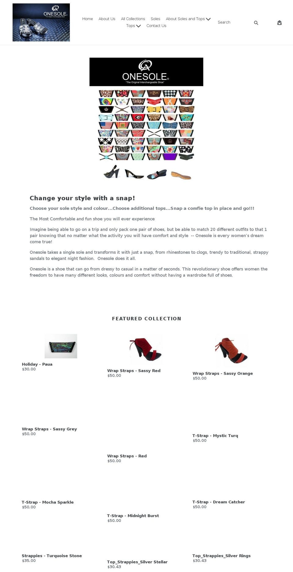 onesole.co.nz shopify website screenshot