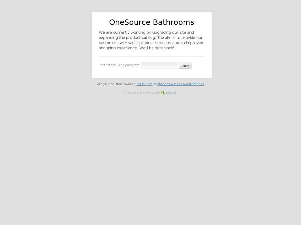 onesourcebathrooms.com — Shopify storefront screenshot