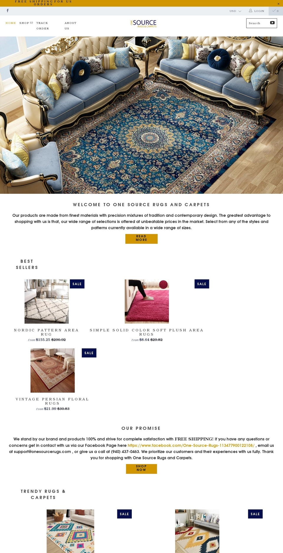 onesourcerugs.com shopify website screenshot