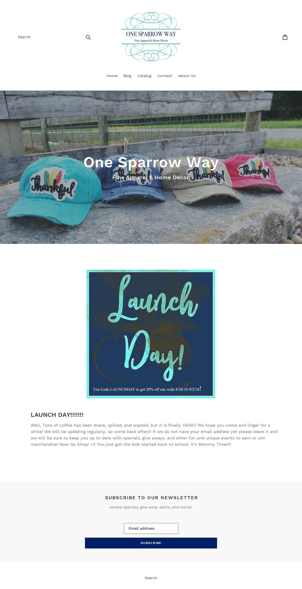 onesparrowway.com — Shopify storefront screenshot
