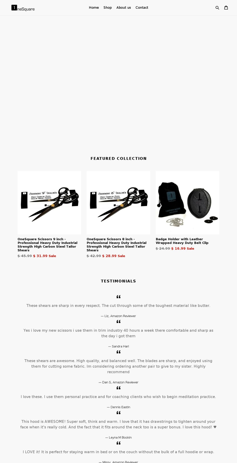 onesquaresale.com shopify website screenshot