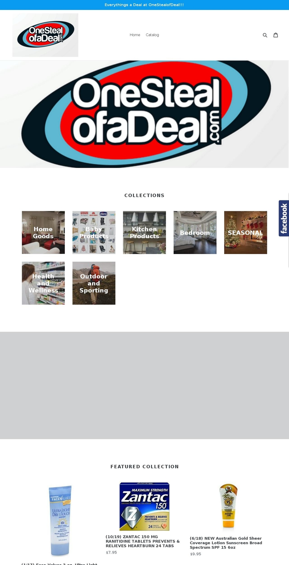 onestealofadeal.com shopify website screenshot