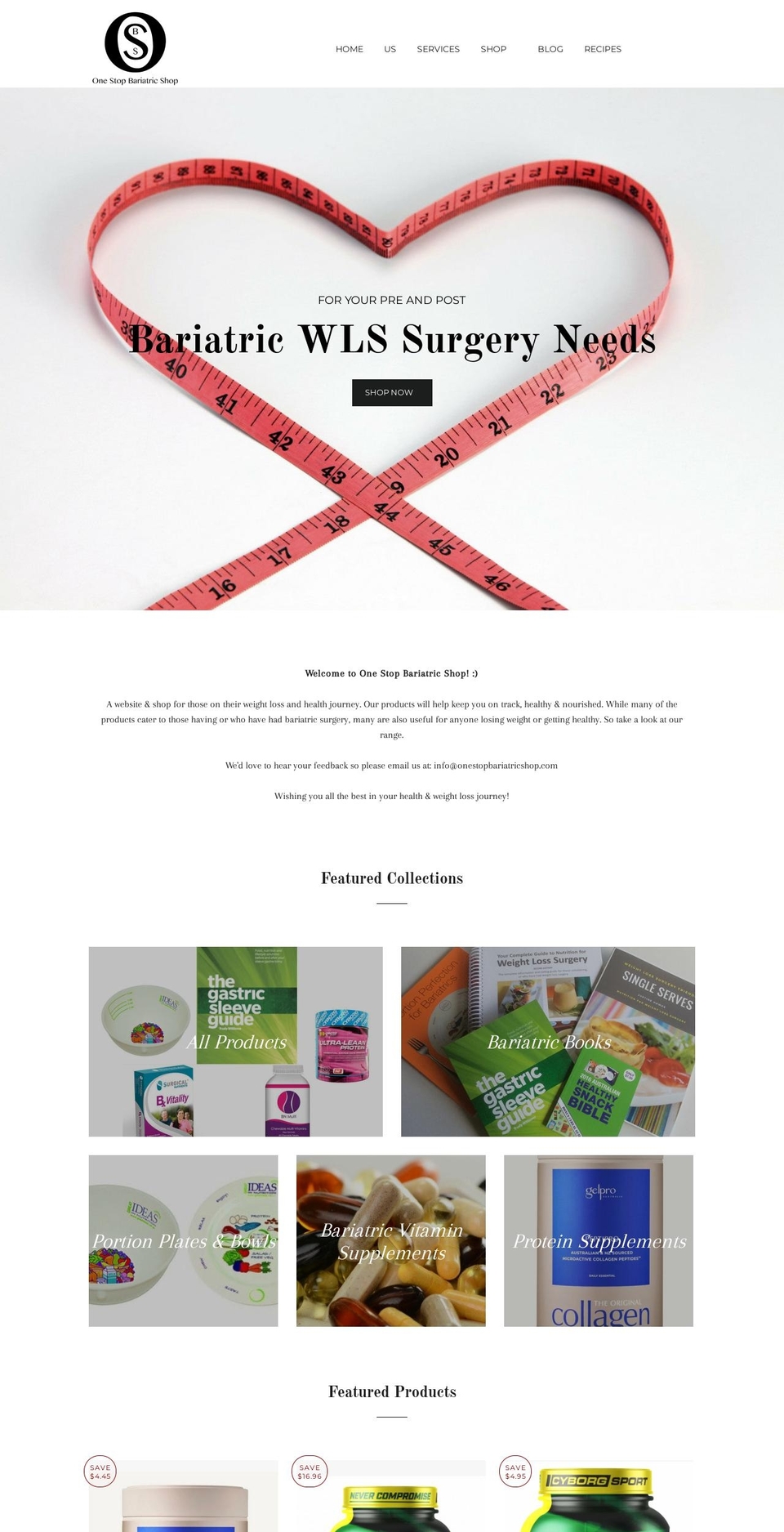 onestopbariatricshop.com.au shopify website screenshot