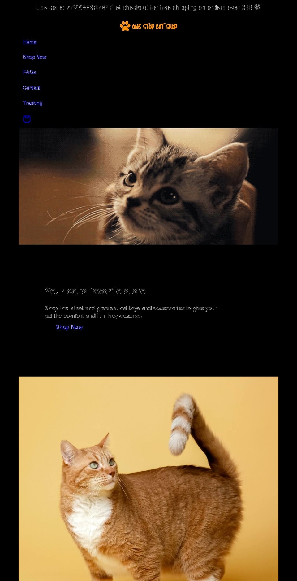 onestopcatshop.com shopify website screenshot