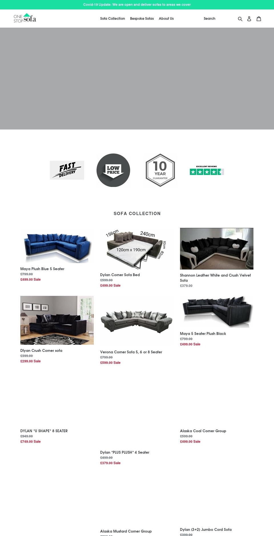 onestopfurniture.co.uk shopify website screenshot